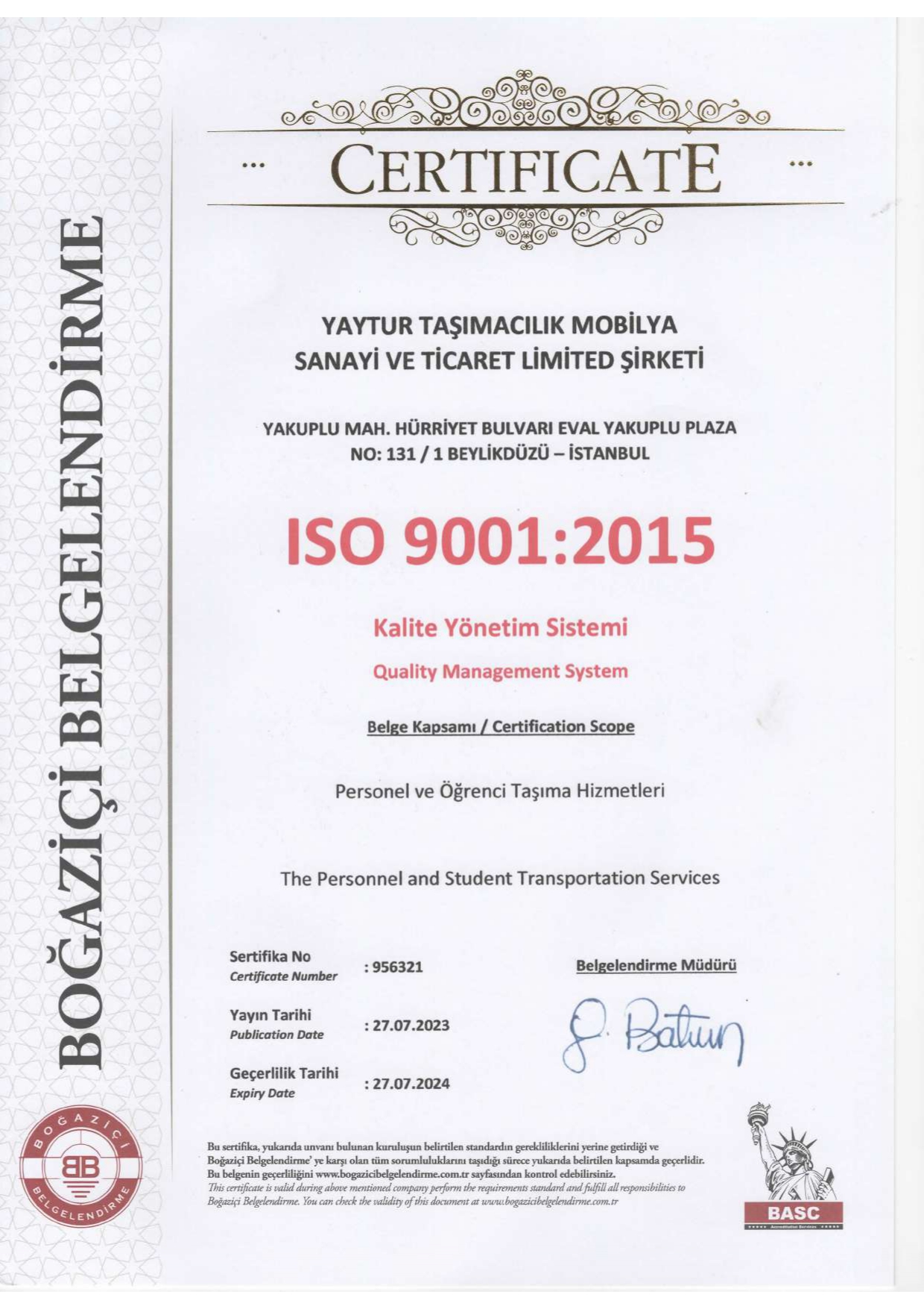 certificate