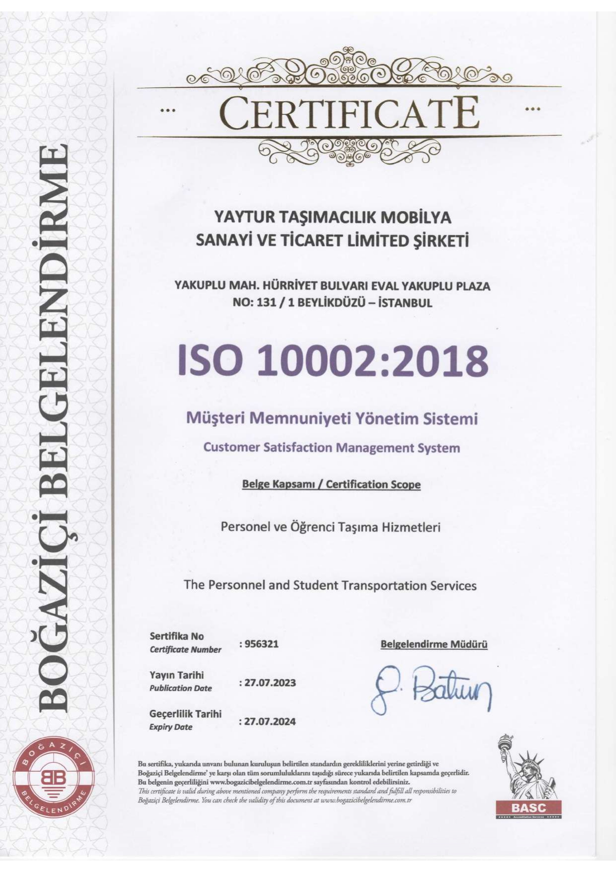 certificate